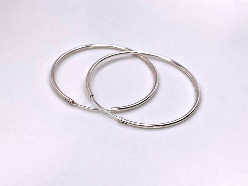 Large Sterling Hoops